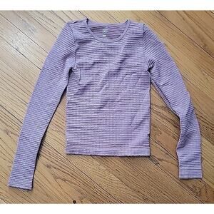 Aura Athletica sz S Dusty Pink Plum Athletic long sleeve Crop Top Shirt Stretch